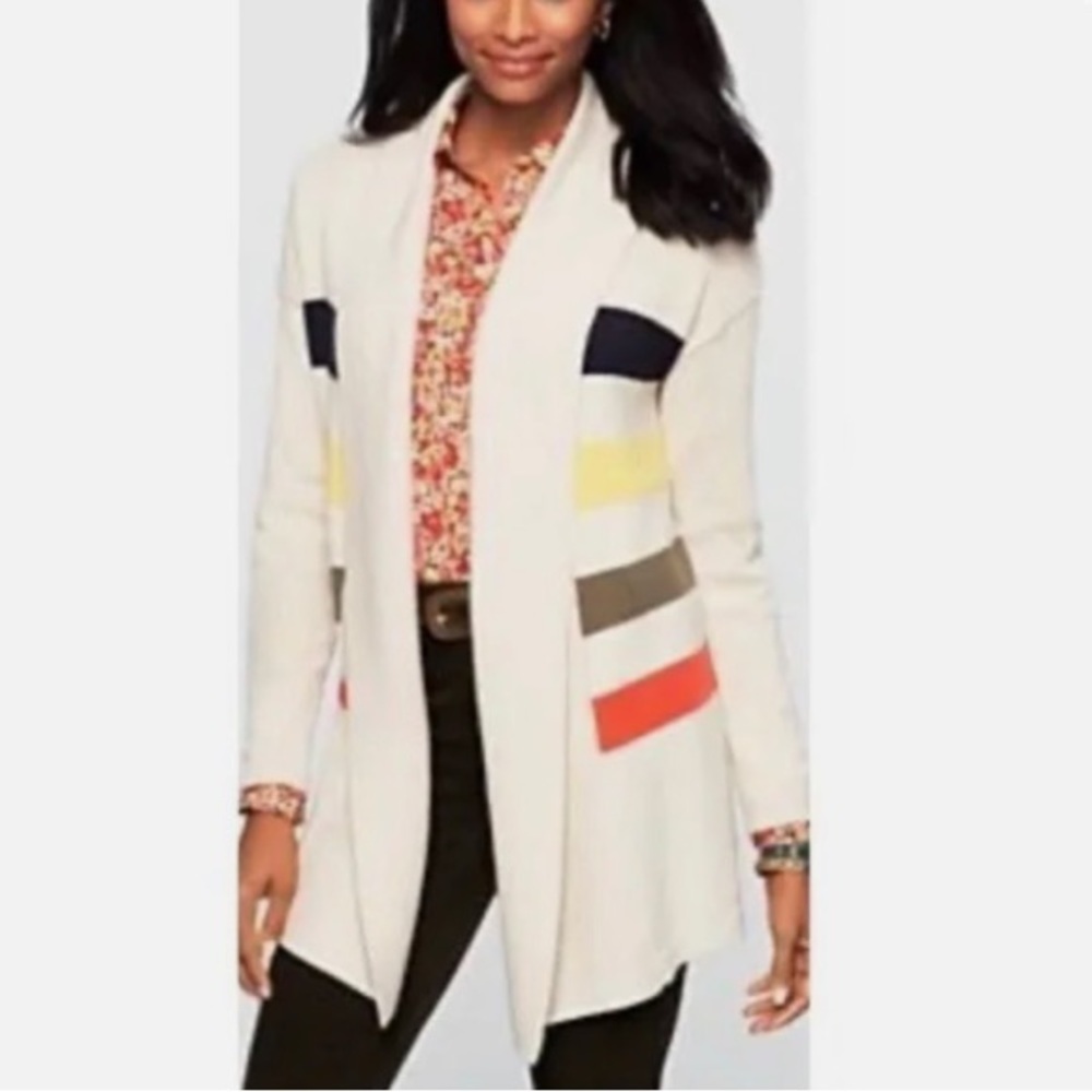 Talbots Stadium Striped Cardigan
